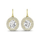 Forrest Oval Cut Diamond Halo Drop Earrings (Clarity Enhanced) yellowgold