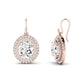 Forrest Oval Cut Diamond Halo Drop Earrings (Clarity Enhanced) rosegold