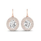 Forrest Oval Cut Diamond Halo Drop Earrings (Clarity Enhanced) rosegold