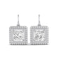 Forrest Oval Cut Lab Diamond Halo Drop Earrings