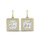 Forrest Princess Cut Diamond Halo Drop Earrings (Clarity Enhanced) yellowgold