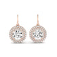 Forrest Princess Cut Diamond Halo Drop Earrings