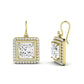 Forrest Princess Cut Moissanite Halo Drop Earrings yellowgold