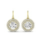 Forrest Round Cut Diamond Halo Drop Earrings (Clarity Enhanced) yellowgold