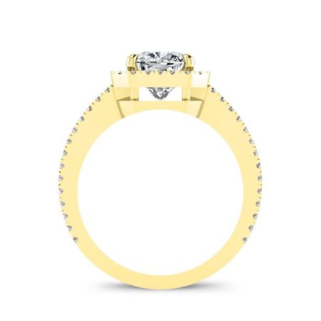 Freesia Cushion Moissanite Bridal Set yellowgold