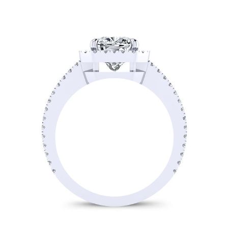 Freesia Cushion Moissanite Bridal Set whitegold