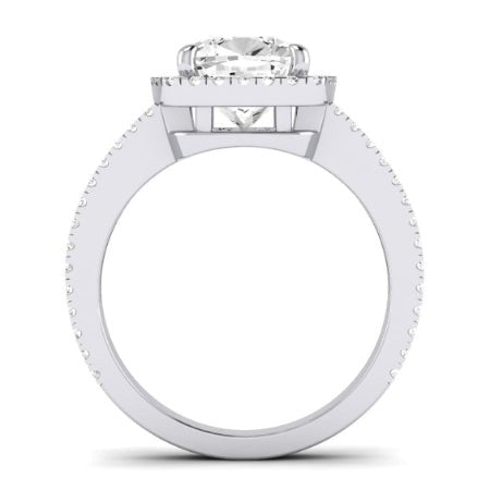 Freesia Diamond Matching Band Only (does Not Include Engagement Ring) For Ring With Cushion Center whitegold