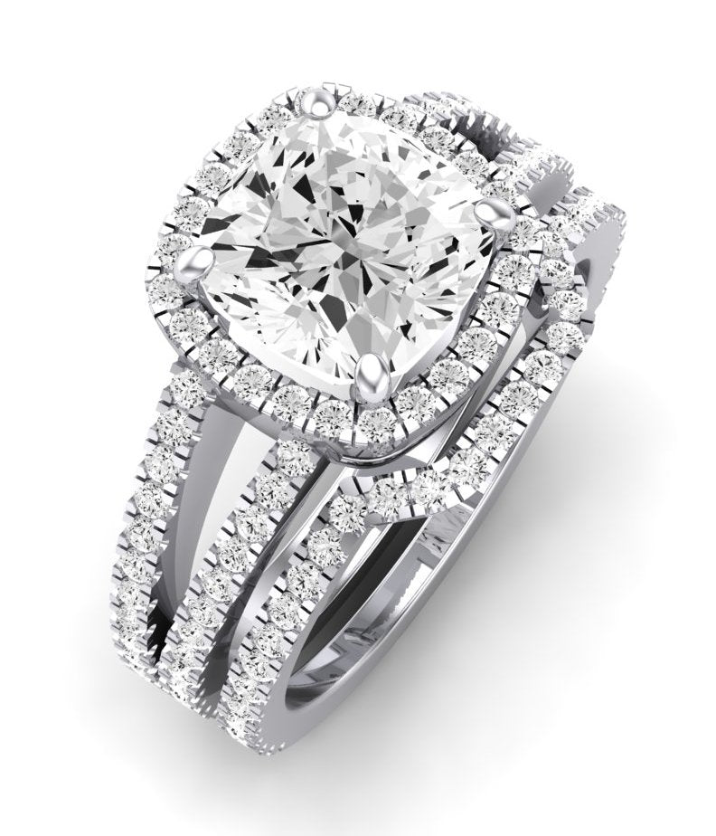 Freesia Diamond Matching Band Only (does Not Include Engagement Ring) For Ring With Cushion Center whitegold