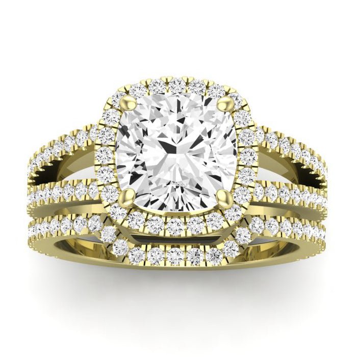 Freesia Diamond Matching Band Only (does Not Include Engagement Ring) For Ring With Cushion Center yellowgold