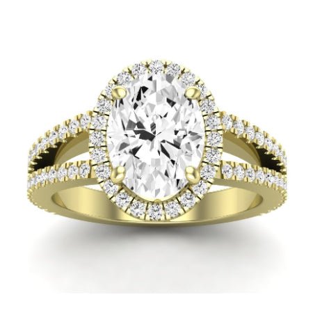 Freesia Diamond Matching Band Only (does Not Include Engagement Ring) For Ring With Oval Center yellowgold