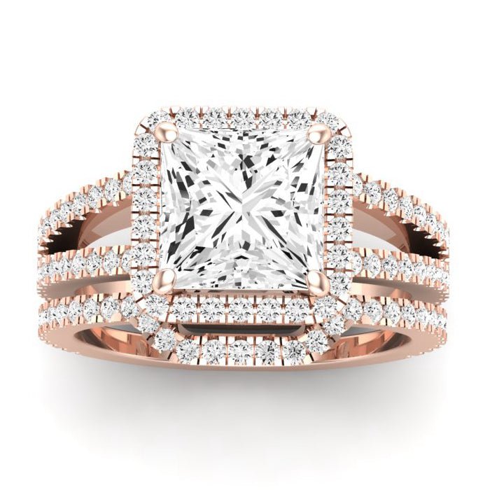 Freesia Diamond Matching Band Only (does Not Include Engagement Ring) For Ring With Princess Center rosegold