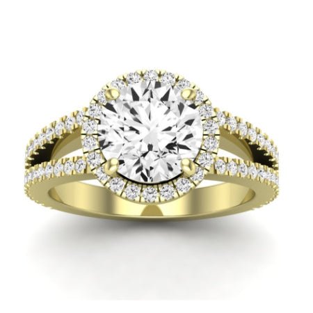 Freesia Diamond Matching Band Only (does Not Include Engagement Ring) For Ring With Round Center yellowgold