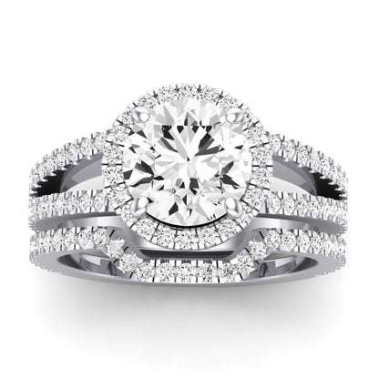 Freesia Diamond Matching Band Only (does Not Include Engagement Ring) For Ring With Round Center whitegold