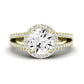 Freesia Diamond Matching Band Only (does Not Include Engagement Ring) For Ring With Round Center yellowgold