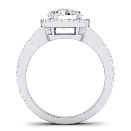 Freesia Diamond Matching Band Only (does Not Include Engagement Ring) For Ring With Round Center whitegold