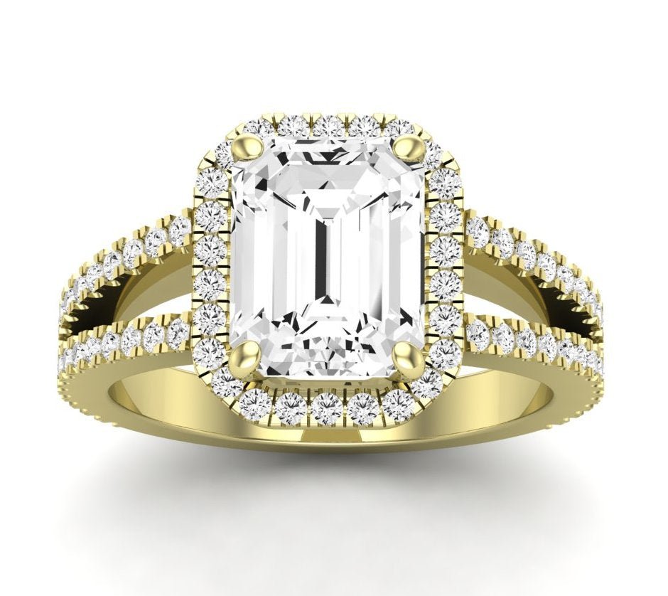 Freesia Emerald Diamond Engagement Ring (Lab Grown Igi Cert) yellowgold