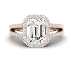 Freesia Emerald Diamond Engagement Ring (Lab Grown Igi Cert) rosegold