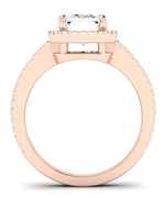 Freesia Emerald Moissanite Engagement Ring rosegold