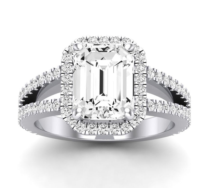 3.00 ct - Freesia - Emerald Moissanite Engagement Ring