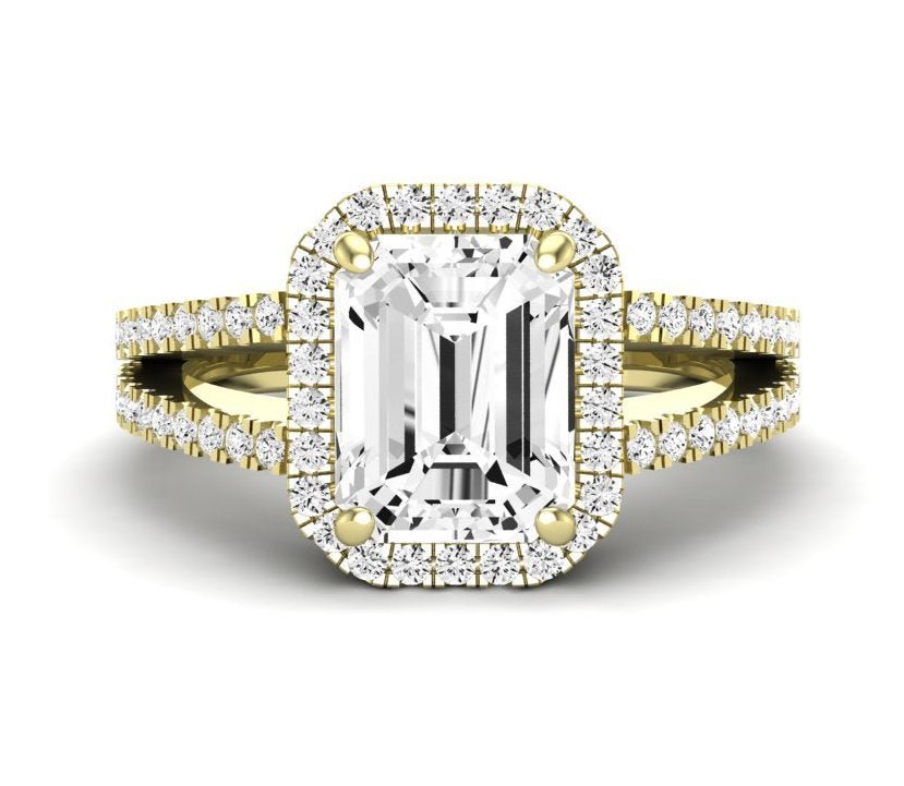 Freesia Emerald Diamond Engagement Ring (Lab Grown Igi Cert) yellowgold