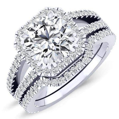 Freesia Round Diamond Bridal Set (Lab Grown Igi Cert) whitegold