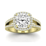 Freesia Diamond Matching Band Only (does Not Include Engagement Ring) For Ring With Cushion Center yellowgold