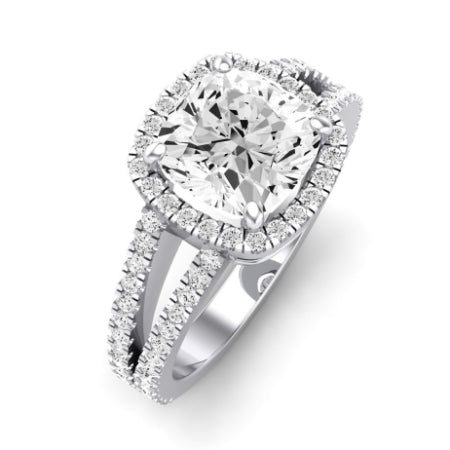 Freesia Diamond Matching Band Only (does Not Include Engagement Ring) For Ring With Cushion Center whitegold