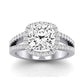 Freesia Diamond Matching Band Only (does Not Include Engagement Ring) For Ring With Cushion Center whitegold