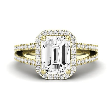 Freesia Diamond Matching Band Only (does Not Include Engagement Ring) For Ring With Emerald Center yellowgold