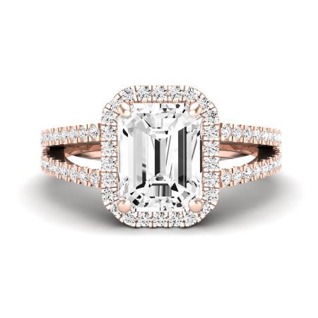 Freesia Diamond Matching Band Only (does Not Include Engagement Ring) For Ring With Emerald Center rosegold