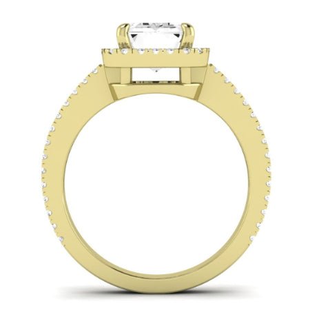 Freesia Diamond Matching Band Only (does Not Include Engagement Ring) For Ring With Emerald Center yellowgold