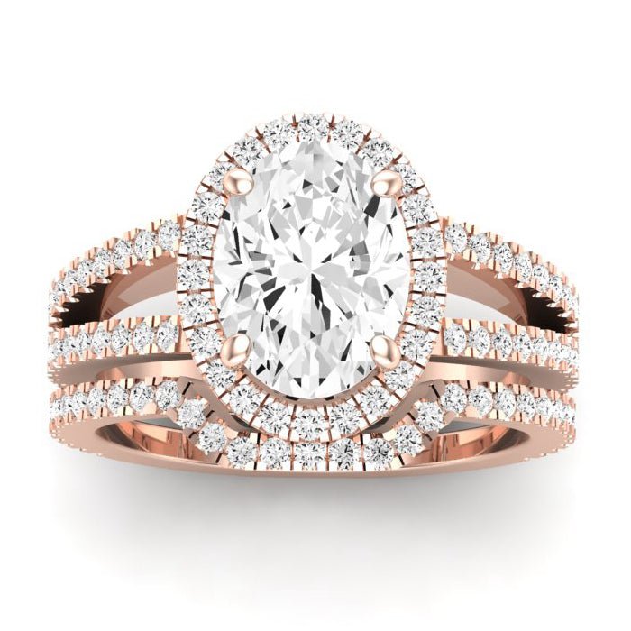 Freesia Diamond Matching Band Only (does Not Include Engagement Ring) For Ring With Oval Center rosegold