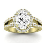 Freesia Diamond Matching Band Only (does Not Include Engagement Ring) For Ring With Oval Center yellowgold