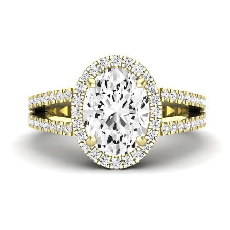 Freesia Diamond Matching Band Only (does Not Include Engagement Ring) For Ring With Oval Center yellowgold