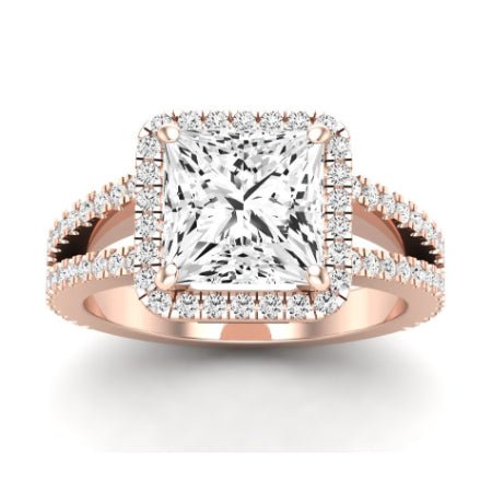 Freesia Diamond Matching Band Only (does Not Include Engagement Ring) For Ring With Princess Center rosegold