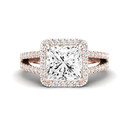 Freesia Diamond Matching Band Only (does Not Include Engagement Ring) For Ring With Princess Center rosegold
