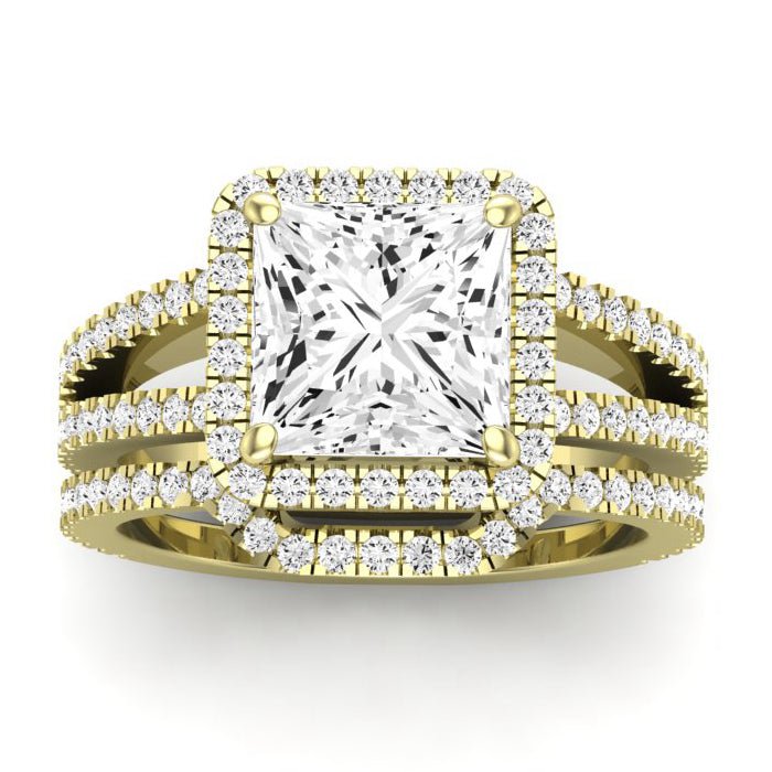 Freesia Diamond Matching Band Only (does Not Include Engagement Ring) For Ring With Princess Center yellowgold