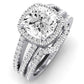 Freesia Moissanite Matching Band Only (does Not Include Engagement Ring) For Ring With Cushion Center whitegold