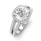 Freesia Moissanite Matching Band Only (does Not Include Engagement Ring) For Ring With Cushion Center whitegold