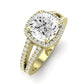 Freesia Moissanite Matching Band Only (does Not Include Engagement Ring) For Ring With Cushion Center yellowgold