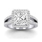 Freesia Moissanite Matching Band Only (does Not Include Engagement Ring) For Ring With Princess Center whitegold