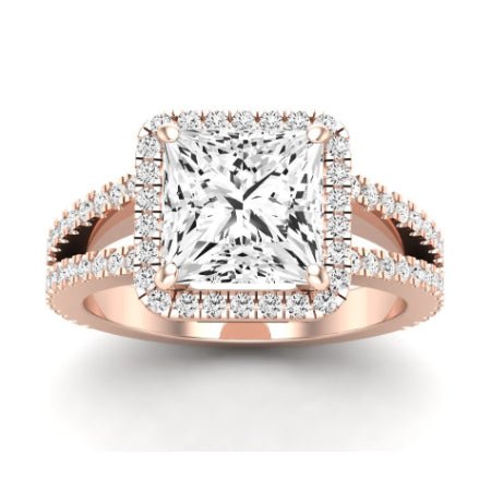 Freesia Moissanite Matching Band Only (does Not Include Engagement Ring) For Ring With Princess Center rosegold