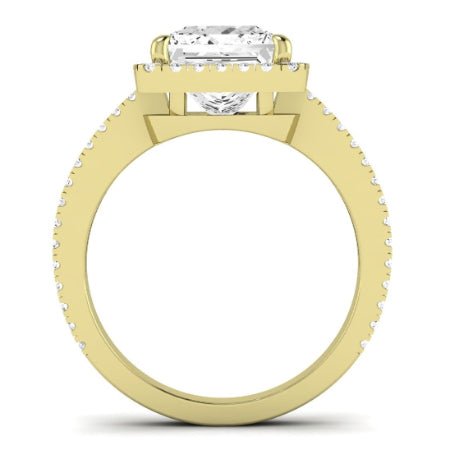 Freesia Moissanite Matching Band Only (does Not Include Engagement Ring) For Ring With Princess Center yellowgold