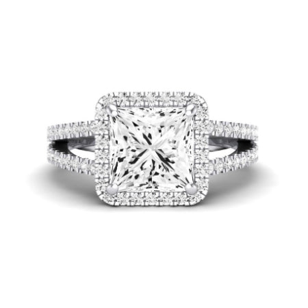 Freesia Moissanite Matching Band Only (does Not Include Engagement Ring) For Ring With Princess Center whitegold