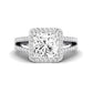 Freesia Moissanite Matching Band Only (does Not Include Engagement Ring) For Ring With Princess Center whitegold