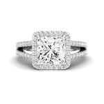 Freesia Moissanite Matching Band Only (does Not Include Engagement Ring) For Ring With Princess Center whitegold
