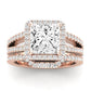 Freesia Moissanite Matching Band Only (does Not Include Engagement Ring) For Ring With Princess Center rosegold