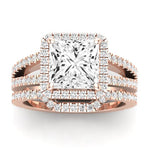 Freesia Moissanite Matching Band Only (does Not Include Engagement Ring) For Ring With Princess Center rosegold