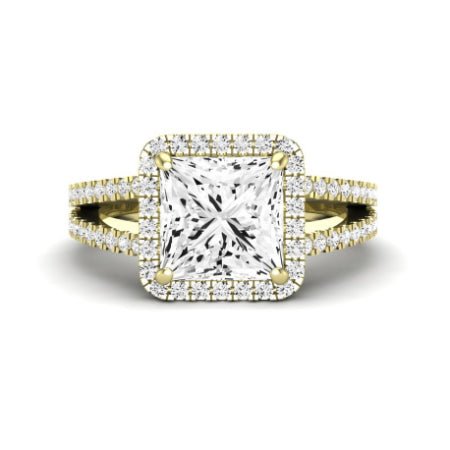 Freesia Moissanite Matching Band Only (does Not Include Engagement Ring) For Ring With Princess Center yellowgold