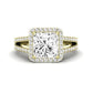 Freesia Moissanite Matching Band Only (does Not Include Engagement Ring) For Ring With Princess Center yellowgold